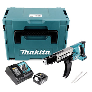 Makita DFR 750 RG1J Akku Magazinschrauber 18V 45-75mm + 1x Akku 6,0Ah + Ladegerät + Makpac