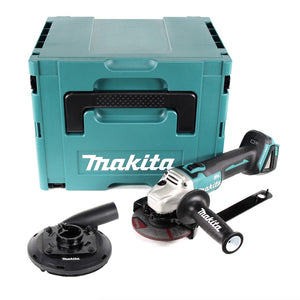 Makita DGA 504 ZJ Akku Winkelschleifer 18V 125mm Brushless Solo + Absaughaube + Makpac - ohne Akku, ohne Ladegerät