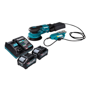 Makita BO 001 CGM201 Akku Exzenterschleifer 40 V max. 125 mm 5,0 mm Hub Brushless + 2x Akku 4,0 Ah + Ladegerät