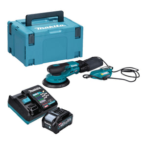 Makita BO 002 CGM101 Akku Exzenterschleifer 40 V max. 150 mm 5,0 mm Hub Brushless + 1x Akku 4,0 Ah + Ladegerät + Makpac