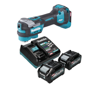 Makita TM 001 GM201 Akku Multifunktionswerkzeug 40 V max. Starlock Max Brushless + 2x Akku 4,0 Ah + Ladegerät