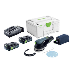Festool ETSC 2 125-Basic Akku Exzenterschleifer 18 V 125 mm Brushless + 2x Akku 3,0 Ah + Ladegerät + Systainer