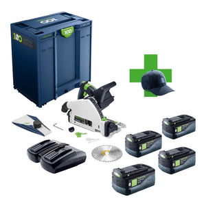 Festool TSC 55 KEB-Basic 100Y Limited Edition Akku Tauchsäge 18 / 36 V ( 2x 18 V ) 160 mm Brushless + 4x Akku 5,0 Ah + Ladegerät + Systainer