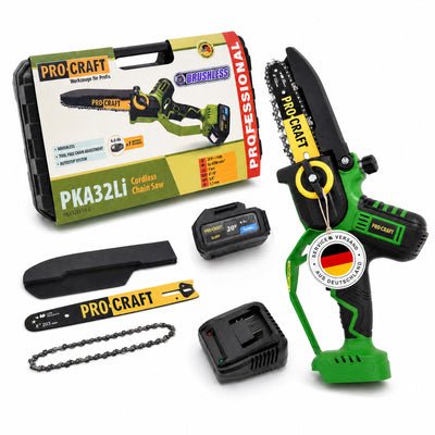 Procraft PKA32Li Akku Kettensaege 20 V 203 mm Brushless 1x Akku 4 0 Ah Ladegeraet Koffer 0 - toolbrothers