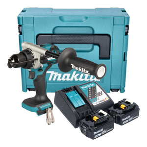 Makita DHP 492 RMJ Akku Schlagbohrschrauber 18 V 141 Nm Brushless + 2x Akku 4,0 Ah + Ladegerät + Makpac