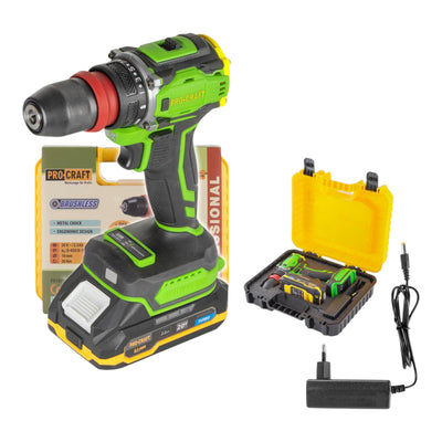 Procraft PA18PRO DFR 1B C Akku Bohrschrauber 20 V 30 Nm Brushless 1x Akku 2 0 Ah Ladegeraet Koffer 0 - toolbrothers