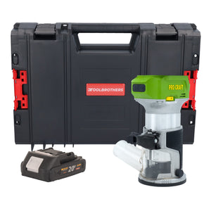 Procraft POB24bb Akku Multifunktionsfräse 20 V 6 / 8 mm Brushless + 1x Akku 2,0 Ah + RHINO Toolcase - ohne Ladegerät