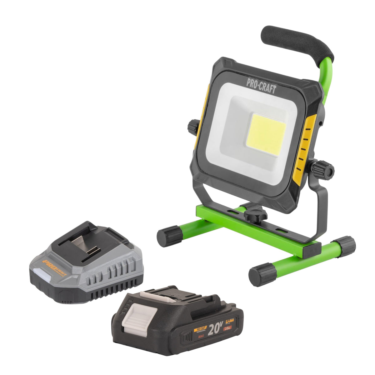 Procraft LP20 Akku LED Strahler 20 V IP 20 + 1x Akku 2,0 Ah + Ladegerät