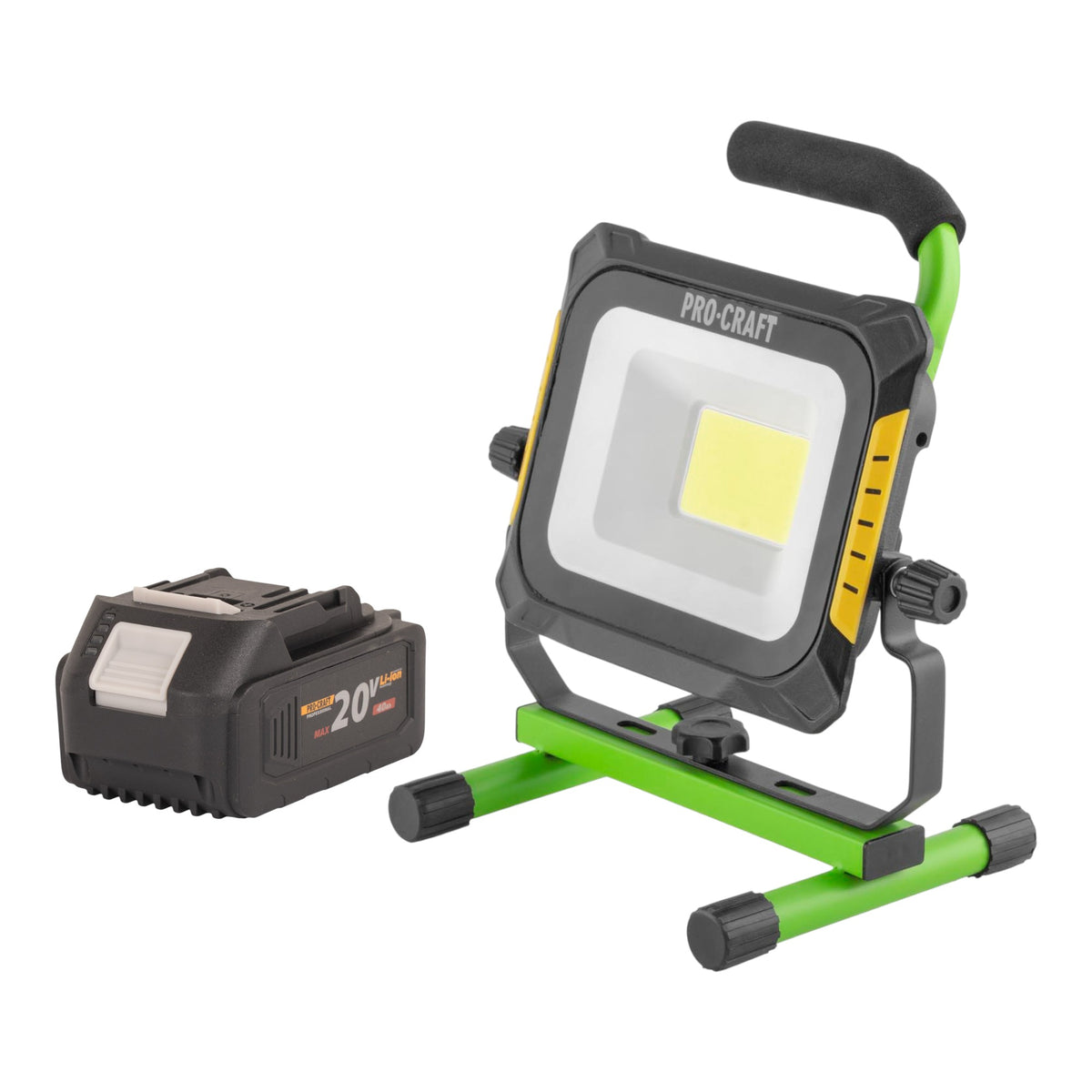 Procraft LP20 Akku LED Strahler 20 V IP 20 + 1x Akku 4,0 Ah - ohne Ladegerät