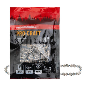 Procraft L.1/4.46 Sägekette 8” (200 mm) 1/4” 1,1 mm 46 TG - für Kettensäge