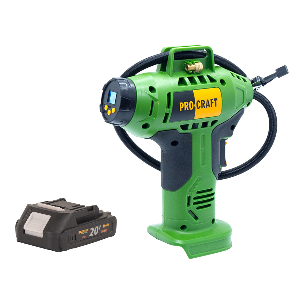 Procraft LK20 Akku Kompressor 20 V 11 bar + 1x Akku 2,0 Ah - ohne Ladegerät
