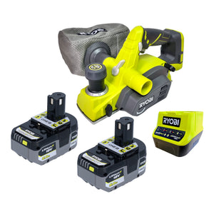 Ryobi R18PL-0 Akku Hobel 18 V 82 mm + 2x Akku 5,0 Ah + Ladegerät