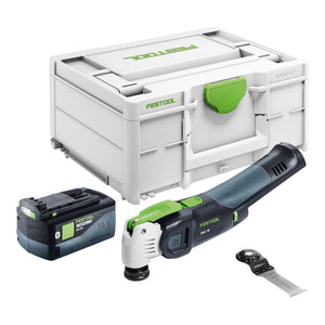Festool OSC 18 E-Basic Akku Oszillierer 18 V Starlock Max Brushless + 1x Akku 5,0 Ah + Systainer - ohne Ladegerät