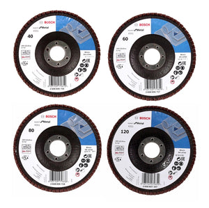 Bosch Fächerschleifscheiben Set X551 Expert for Metal 125mm, K40, K60, K80, K120 jeweils 10 Stück