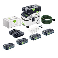 Festool CTLC MIDI I Basic Akku Absaugmobil 36 V 2x 18 V Staubklasse L 4x Akku 4 0 Ah Doppelladegeraet Systainer 0 - toolbrothers