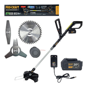 Procraft CT20BL Akku Rasentrimmer 20 V 30 cm Brushless Black Edition + 1x Akku 3,0 Ah + Ladegerät