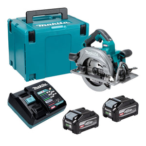 Makita HS 003 GU201 Akku Handkreissäge 40 V max. 190 mm Brushless + 2x Akku 4,0 Ah + Ladegerät + Makpac