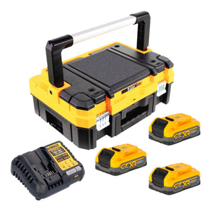 DeWalt DCB 1104 S3T Akku Starter Set 18 V mit 3x Powerstack Akku 3,5 Ah + DCB 1104 Ladegerät + TSTAK