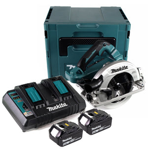 Makita DHS 782 PG2J Akku Handkreissäge 36V (2x18V) 190 mm Brushless im Makpac + 2x 6,0 Ah Akku + Doppelladegerät