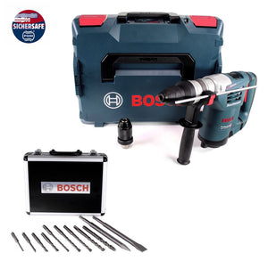 Bosch GBH 4-32 DFR Bohrhammer 900 W 4,2 J SDS-plus + Bohrer und Meißel Set 11 tlg. PGM zertifiziert + L-Boxx