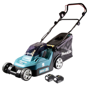 Makita DLM 382 M2 Akku Rasenmäher 36 V ( 2x 18 V ) 38 cm 40 l + 2x Akku 4,0 Ah - ohne Ladegerät