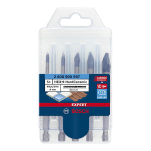 Bosch EXPERT HEX-9 HardCeramic Bohrer Set 4 - 10 mm 5 tlg. ( 2608900597 ) für Fliesen