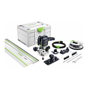 Festool OF 1010 REBQ-Set+Box Oberfräse 1010 W 55 mm Hub ( 577186 ) + 10 tlg. Fräser Set + Führungsschiene + Systainer