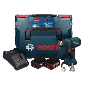 Bosch GHG 18V-50 Professional Akku Heissluftgebläse 18 V 300° C / 500° C + 2x Akku 5,0 Ah + Ladegerät + L-Boxx