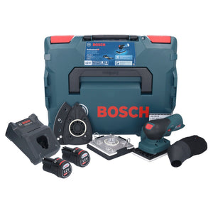 Bosch GSS 12V-13 Professional Akku Schwingschleifer 12 V + 2x Akku 2,0 Ah + Ladegerät + L-BOXX