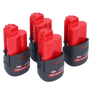 Milwaukee Akku Set 4x M12 HB2.5 High Output 12 V 2,5 Ah / 2500 mAh Li-Ion Akku ( 4x 4932480164 )