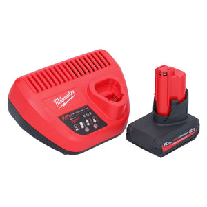 Milwaukee M12 HNRG-501 Akku Starter Set HB5 High Output 12 V 5,0 Ah / 5000 mAh Li-Ion Akku ( 4932480165 ) + M12-C12C Ladegerät