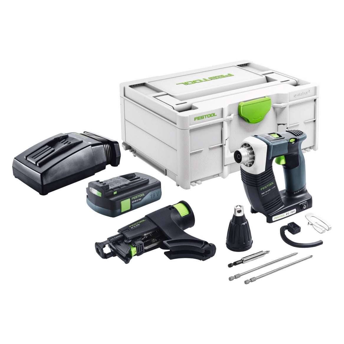 Festool DURADRIVE DWC 18-2500 Basic Akku Bauschrauber 18 V 18 Nm Brushless + 1x Akku 3,0 Ah + Ladegerät + Systainer