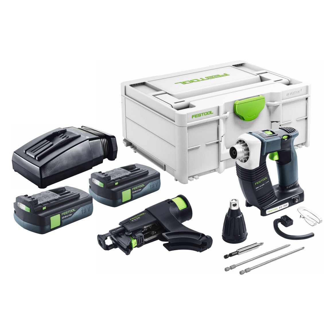 Festool DURADRIVE DWC 18-4500 Basic Akku Bauschrauber 18 V 14 Nm Brushless + 2x Akku 3,0 Ah + Ladegerät + Systainer