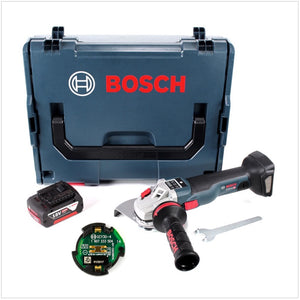 Bosch GWS 18 V-150 SC Professional Akku Winkelschleifer 150 mm Solo in L-Boxx mit GCY 30-4 Connectivity Modul und 1x GBA 5,0 Ah Akku