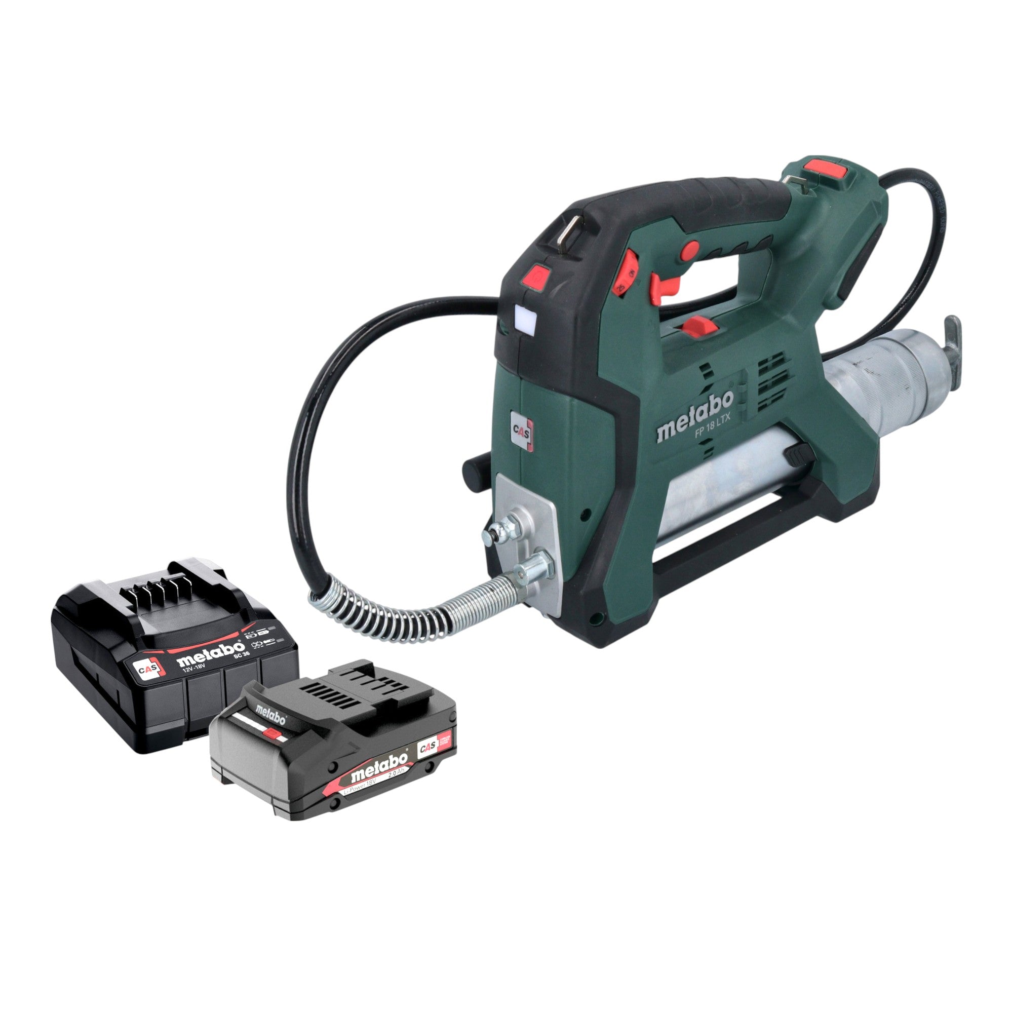 Metabo FP 18 LTX Akku Fettpresse 18 V 690 bar + 1x Akku 2,0 Ah + Ladegerät