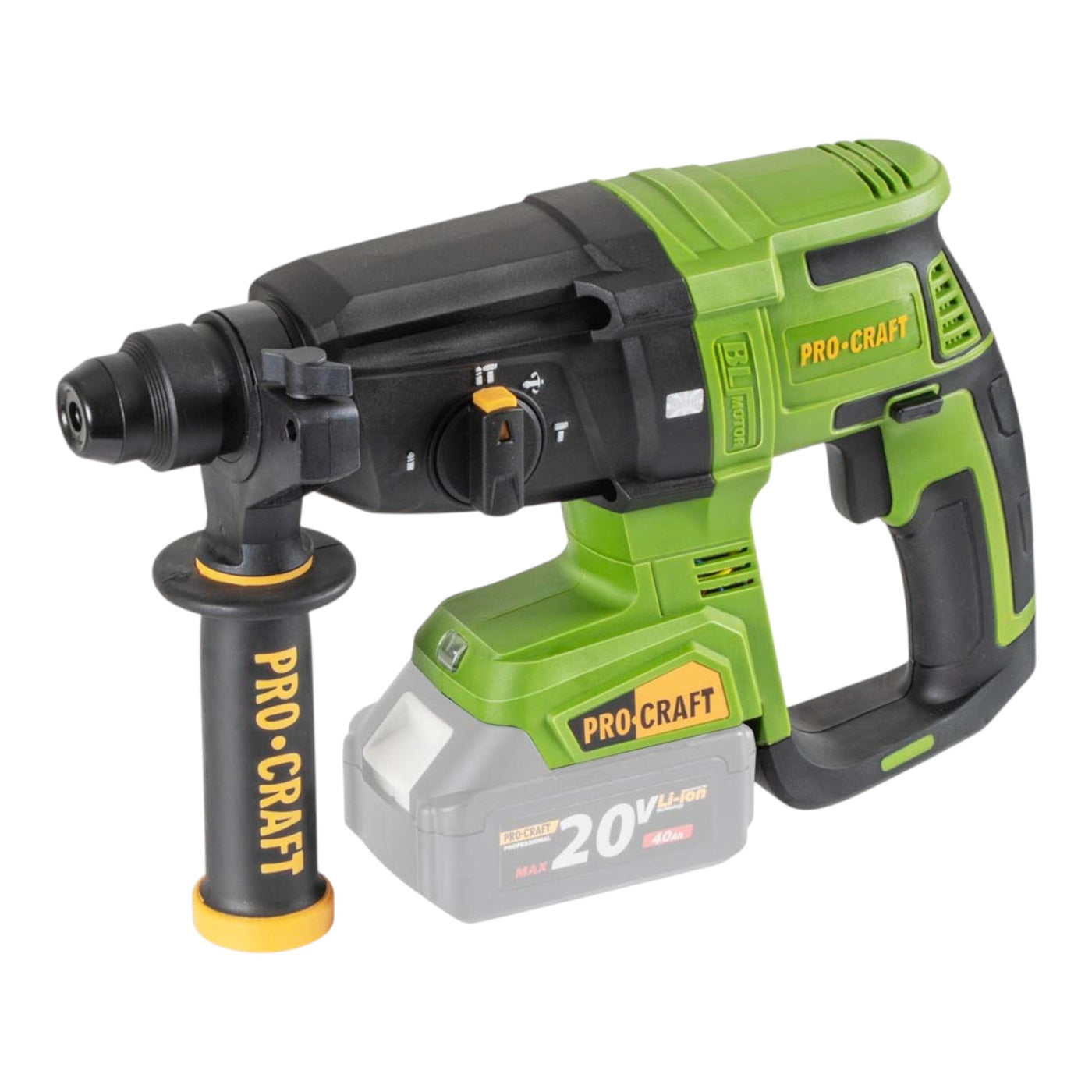Procraft PHA40bb Akku Bohrhammer 20 V 2,6 J SDS plus Brushless Solo - ohne Akku, ohne Ladegerät