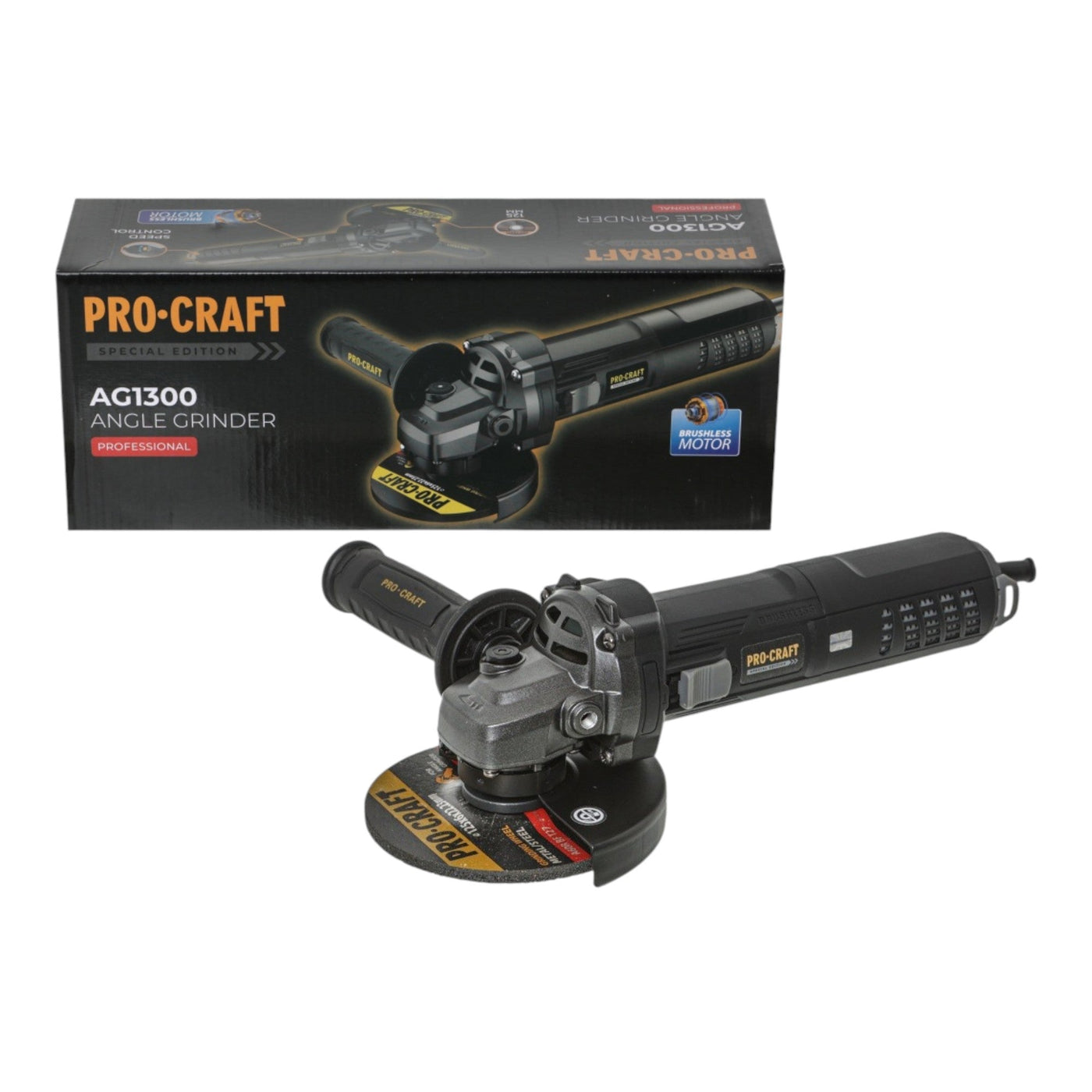 Procraft AG1300 Winkelschleifer 1300 Watt 125 mm Black Edition