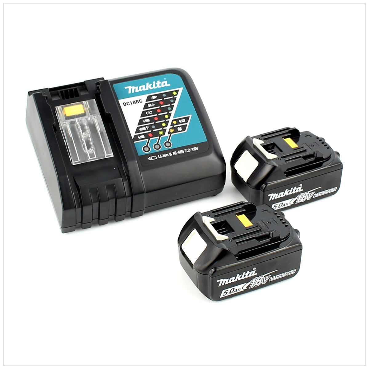 Makita Power Source Kit Li 18V mit 2x BL1850B Akku 5,0Ah + DC18RC Ladegerät ( 197570-9 )