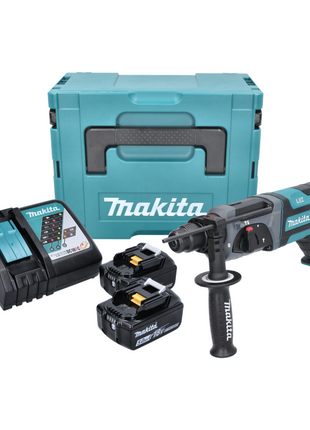 Makita DHR 241 RTJ Akku Bohrhammer 18 V 2,0 J SDS plus + 2x Akku 5,0 Ah + Ladegerät + Makpac - Toolbrothers