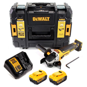 DeWalt DCG 405 M2 Akku Winkelschleifer 18V 125mm Brushless + 2x Akku 4,0Ah + Ladegerät + TSTAK