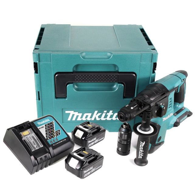 Makita DHR 264 2x 18 V / 36 V Akku-Bohrhammer SDS-PLUS im Makpac + 2x BL 1860 6,0 Ah Akku + DC18RC Schnellladegerät - Toolbrothers