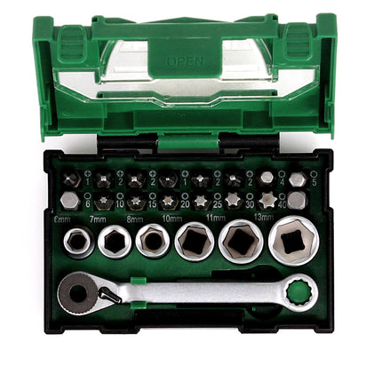 Hitachi 24 tlg. Bit & Stecknüsse Set inkl. Mini-Ratsche in Bitbox ( 40030020 ) - Toolbrothers