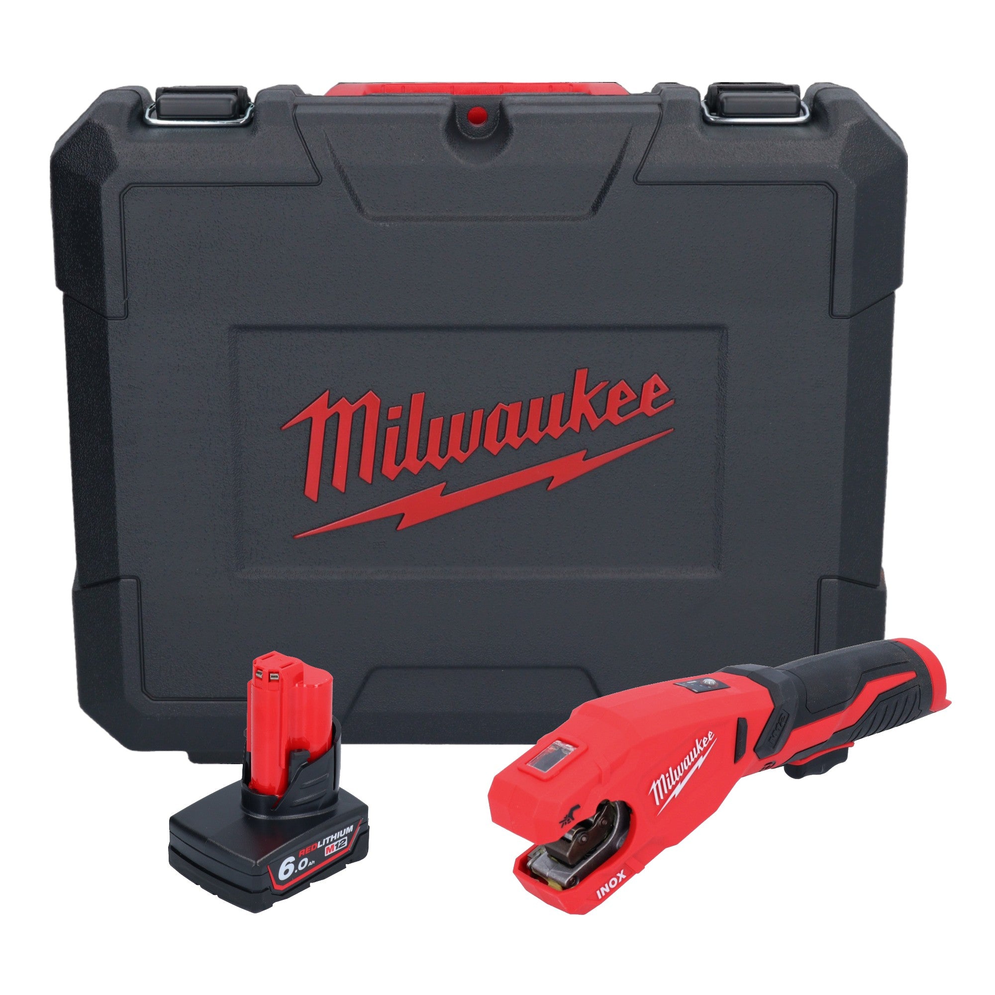 Milwaukee M12 PCSS 601C Akku Edelstahl Rohrabschneider 12 V 12 28 mm 1x Akku 6 0 Ah Koffer ohne Ladegeraet 0 - toolbrothers