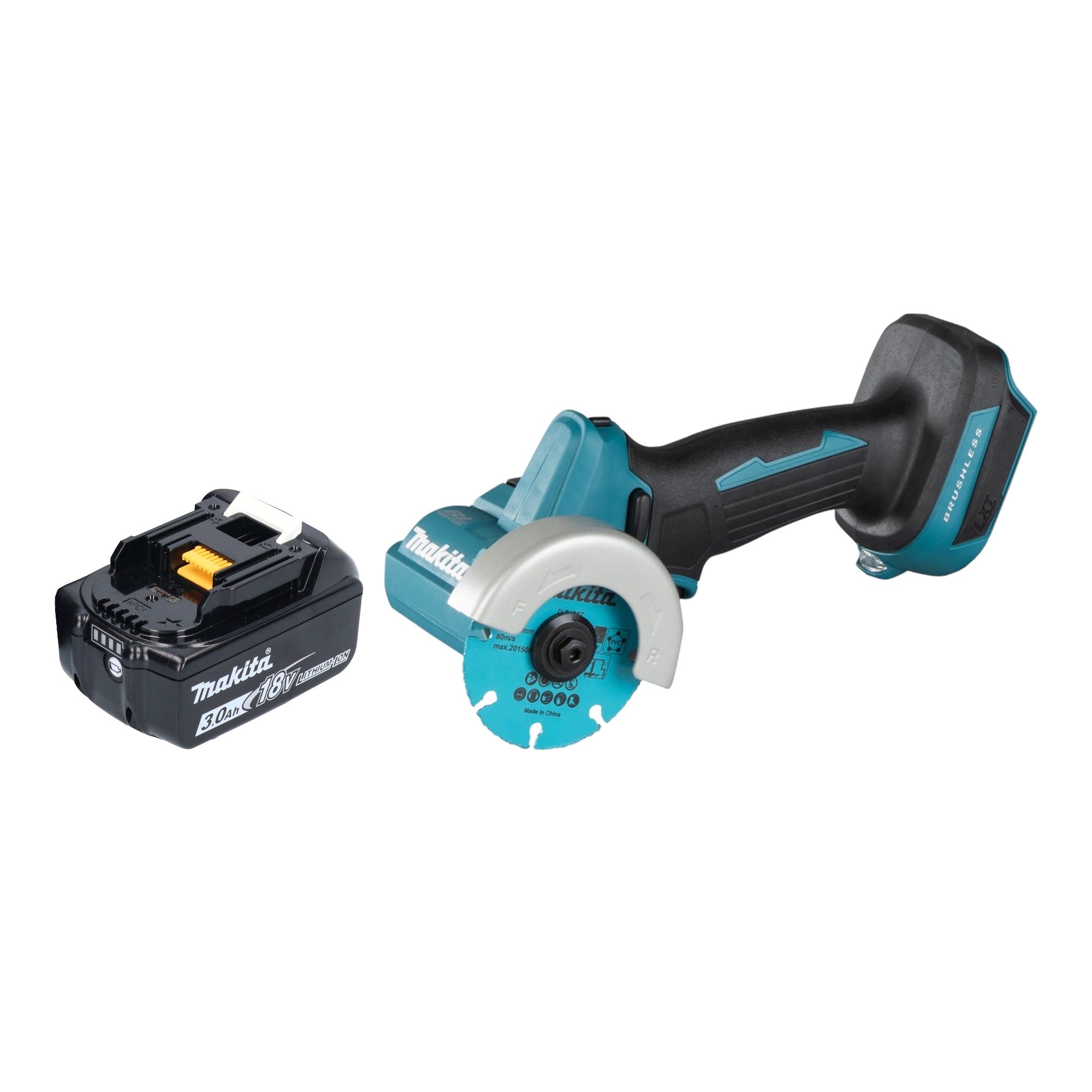 Makita DMC 300 F1 Akku Winkelschleifer 18 V 76 mm Brushless 1x Akku 3 0 Ah ohne Ladegeraet 0 - toolbrothers