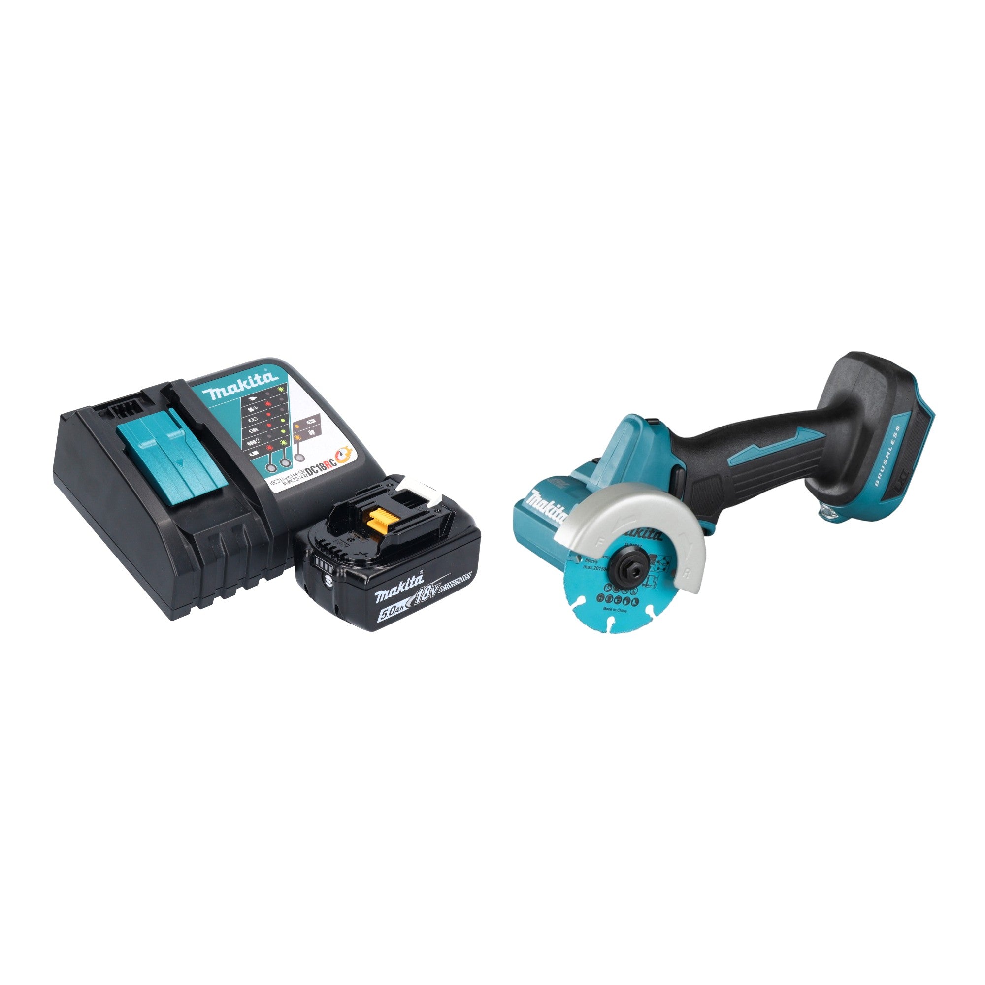 Makita DMC 300 RT1 Akku Winkelschleifer 18 V 76 mm Brushless 1x Akku 5 0 Ah Ladegeraet 0 - toolbrothers