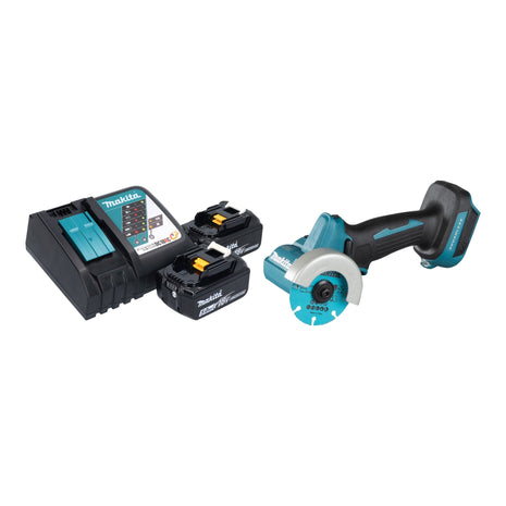 Smerigliatrice angolare a batteria Makita DMC 300 RT 18 V 76 mm brushless + 2x batteria 5,0 Ah + caricabatterie