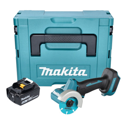 Makita DMC 300 T1J akumulatorowa szlifierka kątowa 18 V 76 mm bezszczotkowa + 1x akumulator 5,0 Ah + Makpac - bez ładowarki