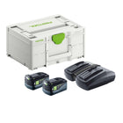 Festool Energy Set SYS 18V 2x5,0/TCL 6 DUO ( 577707 ) 2x akumulator 5,0 Ah + ładowarka TCL 6 DUO + Systainer