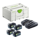Festool energy set SYS 18V 4x5.0/TCL 6 DUO ( 577709 ) 4x battery 5.0 Ah + TCL 6 DUO charger + Systainer