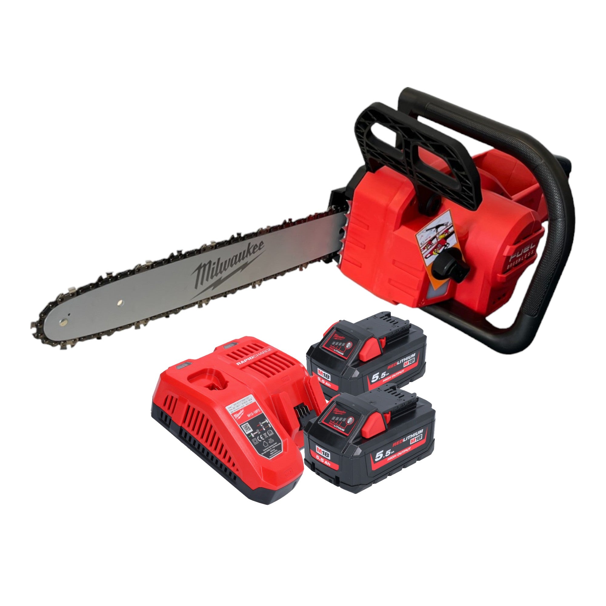 Milwaukee M18 FCHS 552 Akku Kettensaege 18 V 40 cm Brushless 2x Akku 5 5 Ah Ladegeraet 0 - toolbrothers